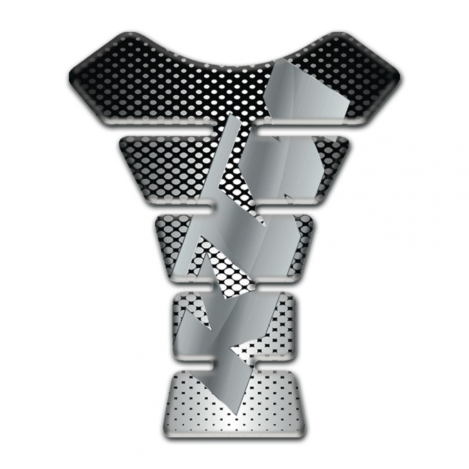 KTM Tank Guard Pads Silver Black Base Stylish Gray Logo 