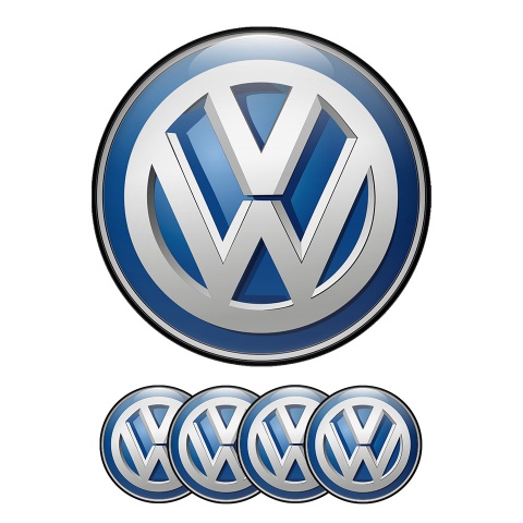 VW Volkswagen Center Hub Dome Stickers 3D Modern