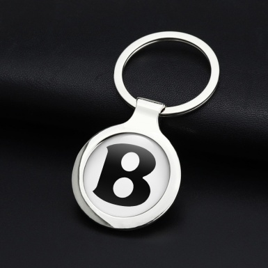 Bentley Keychain Metal Black White Clean Logo Design