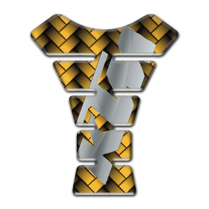 KTM Tank Protector Yellow Mosaic Base Gray Logo Style 