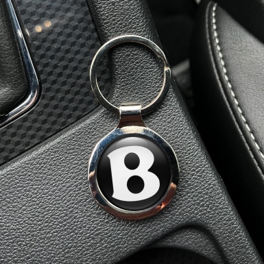 Bentley Key Fob Metal Black White Logo Clean Logo