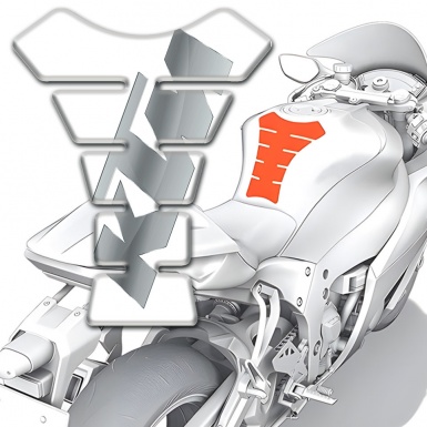 KTM Tank Protector White Base Gray Logo 