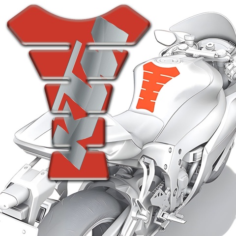 KTM Tank Pad Protector Red Base Gray Logo 