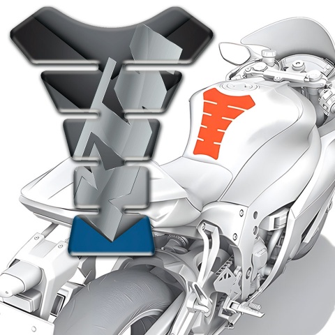 KTM Tank Guard Pads Model with Colorful V Shape Decoration 