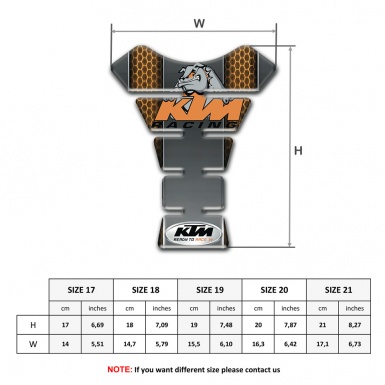 KTM Tank Protector Gray with Copper Honeycomb Base and Dog Logo 