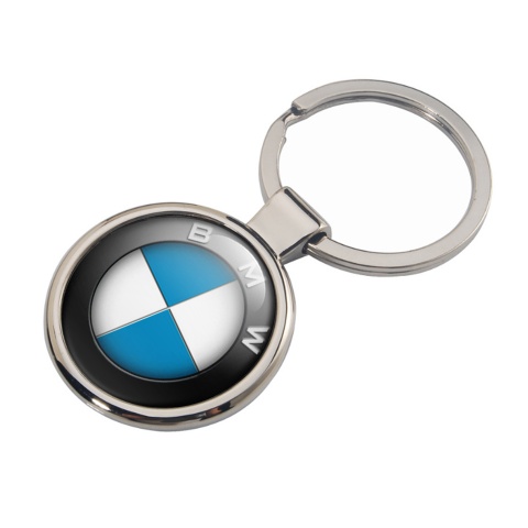 BMW Metal Key Ring Black Ring Blue White Logo