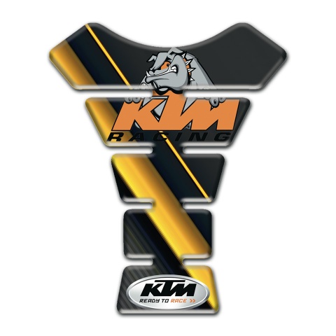 KTM Tank Guard Pads Yellow Tapes Base and Dog Logo 