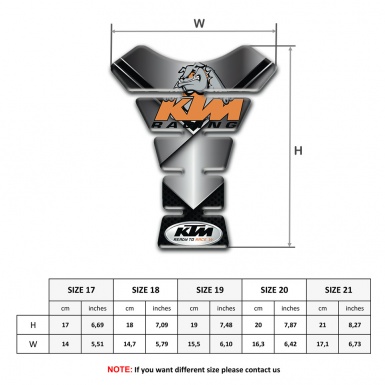 KTM Tank Pad Protector Chromed Base and Dog Logo Style 