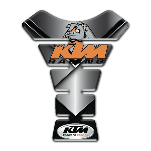 KTM Tank Pad Protector Chromed Base and Dog Logo Style 
