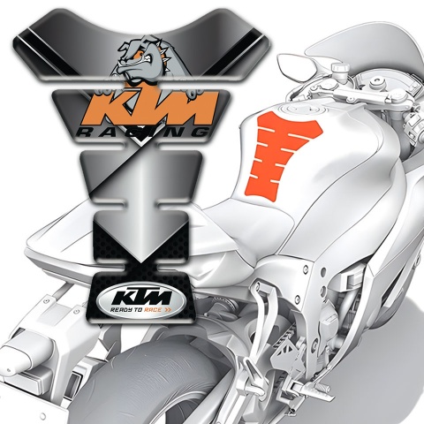 KTM Tank Pad Protector Chromed Base and Dog Logo Style 