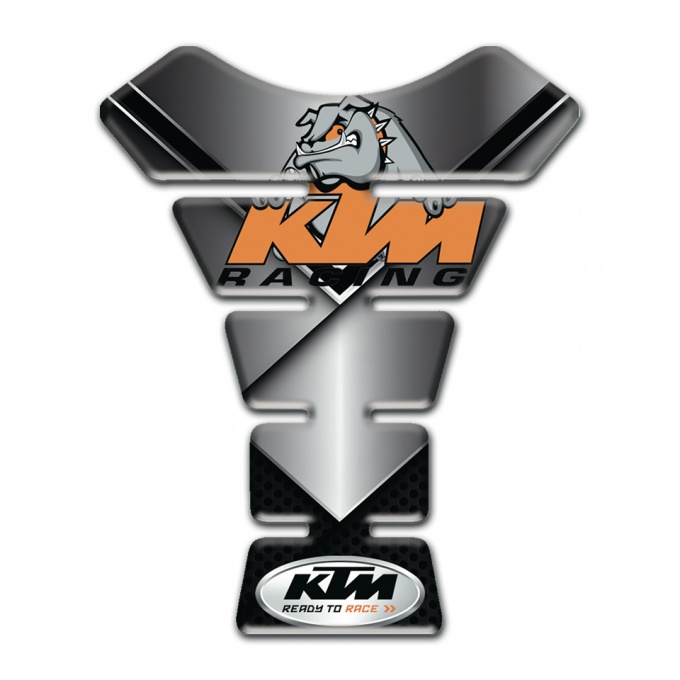 KTM Tank Pad Protector Chromed Base and Dog Logo Style 