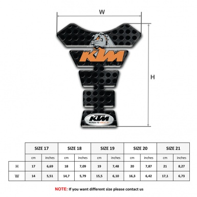 KTM Tank Guard Pads Perforated Black Surface and Dog Logo 