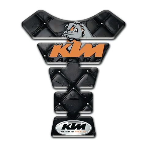 KTM Tank Pad Protector Black Leather base and Dog Logo Style 