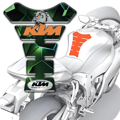 KTM Tank Fuse Green Diamond Effect with Dog Logo 