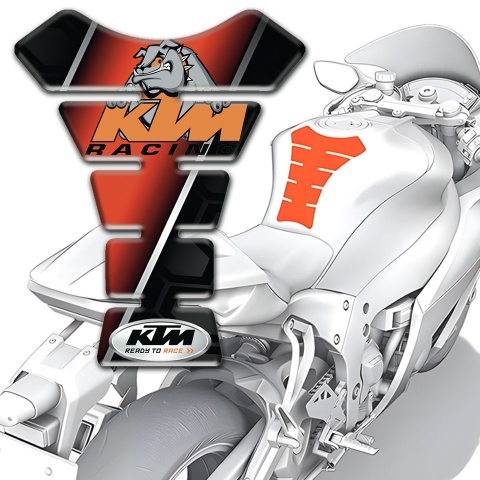 KTM Tank Pad Motorbike Black Red Decoration Dog Logo Edition 