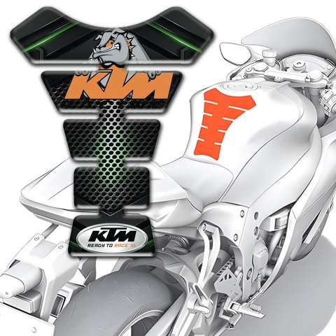KTM Tank Pad Protector Green Shadow Base and Dog Logo 