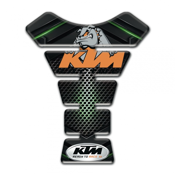 KTM Tank Pad Protector Green Shadow Base and Dog Logo 