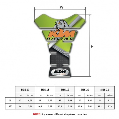 KTM Tank Pad Motorbike Green Black Base and Dog Logo Edition 