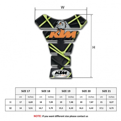 KTM  Tank Protector Black with Green Lines Design and Dog Logo Style 
