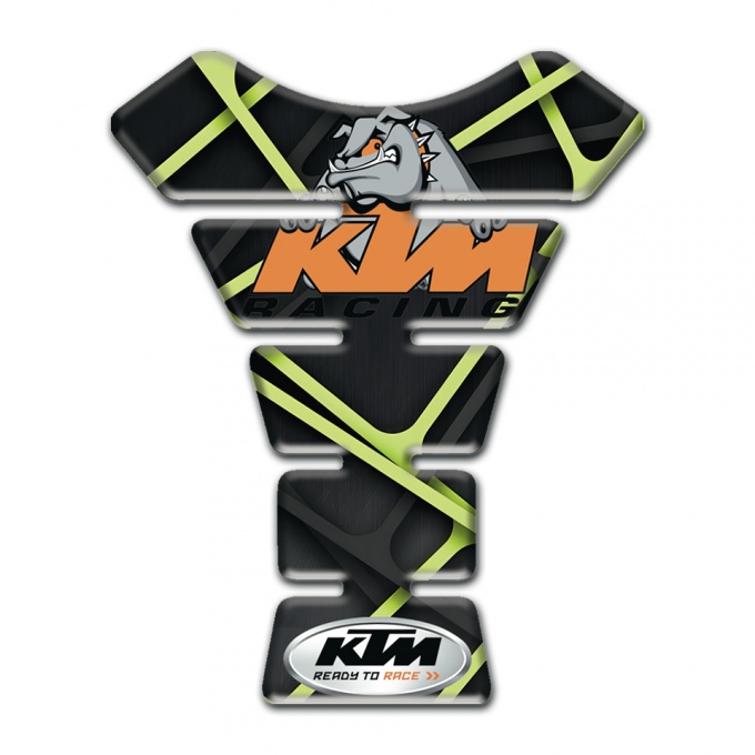 KTM  Tank Protector Black with Green Lines Design and Dog Logo Style 