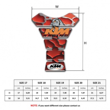 KTM Tank Pad Protector Red Clouds Base Effect Dog logo 