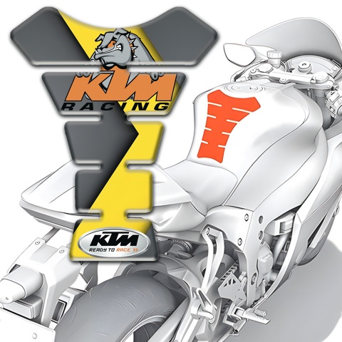 KTM Tank Fuse Gray Yellow Base Dog Logo Edition 