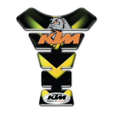 KTM Tank Protector Black with Green Yellow Details Base and Dog Logo