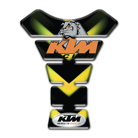 KTM Tank Protector Black with Green Yellow Details Base and Dog Logo
