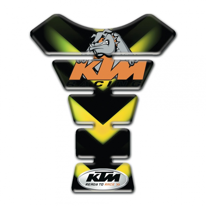 KTM Tank Protector Black with Green Yellow Details Base and Dog Logo