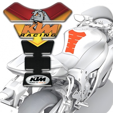 KTM Tank Pad Protector Fire Colors base and Dog Logo Style 