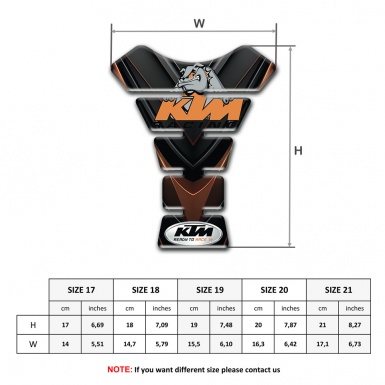 KTM Tank Pad Motorbike Black Brown Base Animation Dog Logo 