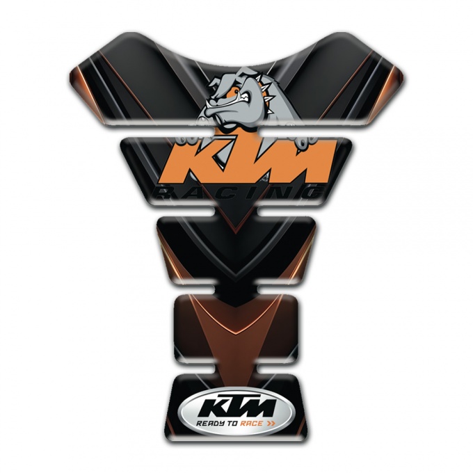 KTM Tank Pad Motorbike Black Brown Base Animation Dog Logo 