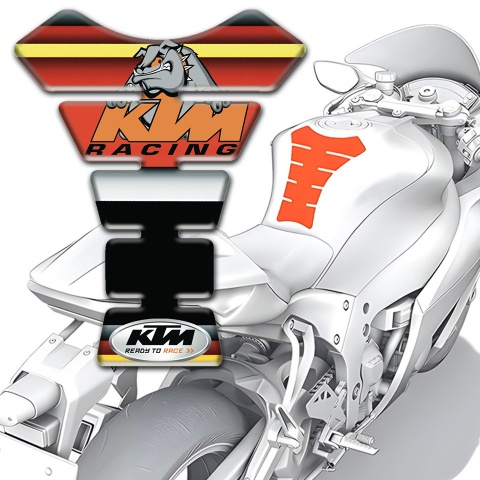 KTM Tank Guard Pads Colorful Base Animation Dog Logo 