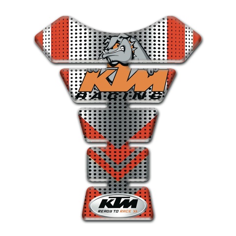 KTM Tank Pad Motorbike Design with Silver Red Colors 