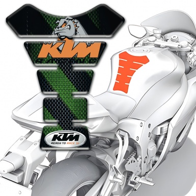 KTM Tank Protector Design with Black Green Colors 