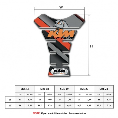 KTM Tank Fuse Gray Orange Diagonal print and Animation Dog Logo 