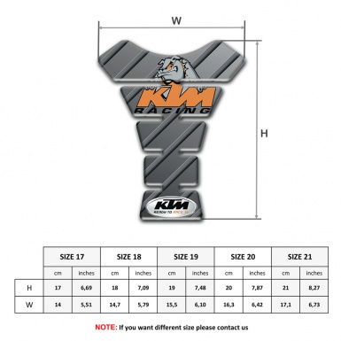 KTM Tank Pad Motorbike Premium Quality Gray Base Racing Logo 
