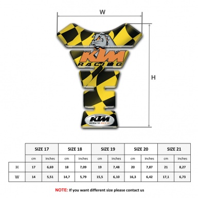 KTM  Tank Protector Black Yellow Flag Effect and Racing Logo 