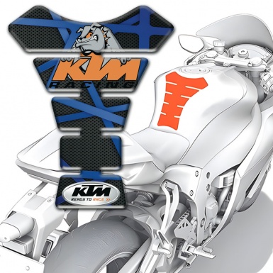 KTM Tank Guard Pads Blue Lines Base Animation Dog Logo 