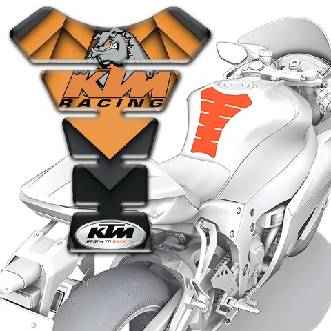 KTM Tank Guard Pads Racing Logo Style and Orange Black Decoration 