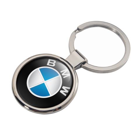 BMW Key Fob Metal Black Sky Blue Classic Logo