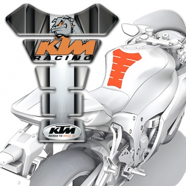 KTM Tank Pad Protector Silver Central Panel and Racing Logo Style 