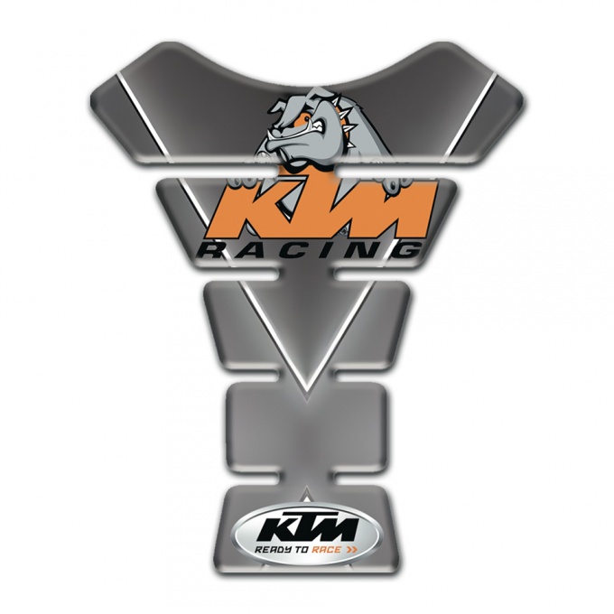 KTM Tank Pad Protector Gray Base with White Stripe Variant 