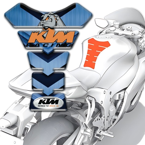 KTM Tank Guard Pads Design with Dark and Light Blue Decoration 