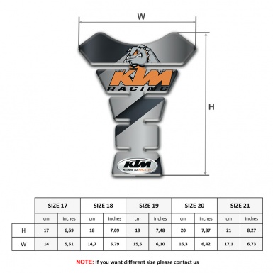 KTM Tank Pad Motorbike Motorcycle Edition with Racing Style Logo 