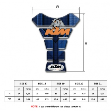 KTM Tank Pad Protector Blue Parts Base and Animation Dog Logo 