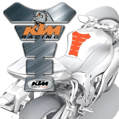KTM Tank Pad Motorbike Polished Metal Effect 