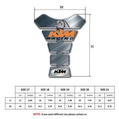 KTM Tank Pad Motorbike Polished Metal Effect 