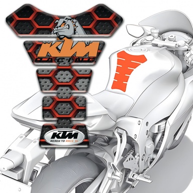 KTM  Tank Protector 3D Red Grid Design and Racing Logo 