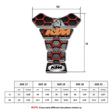 KTM  Tank Protector 3D Red Grid Design and Racing Logo 